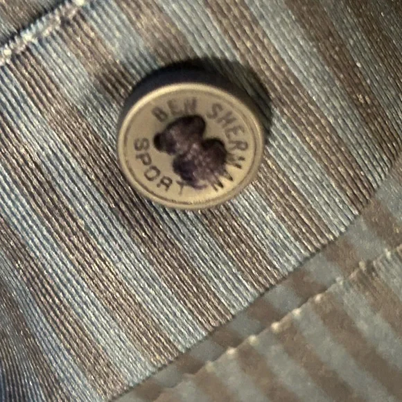 New Ben Sherman Navy Striped Polo / Golf Performance Shirt - Size Small 🇬🇧 - Picture 3 of 10